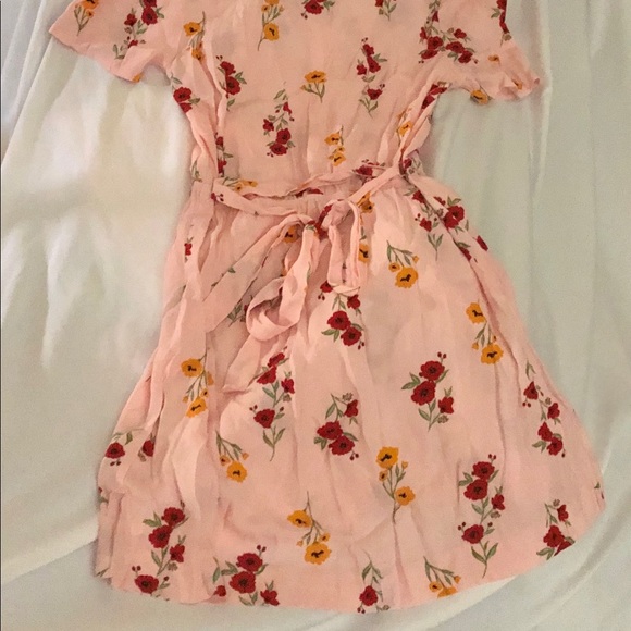 Forever21 Woven Floral Pattern Dress Peach/Red NWT - Picture 5 of 5